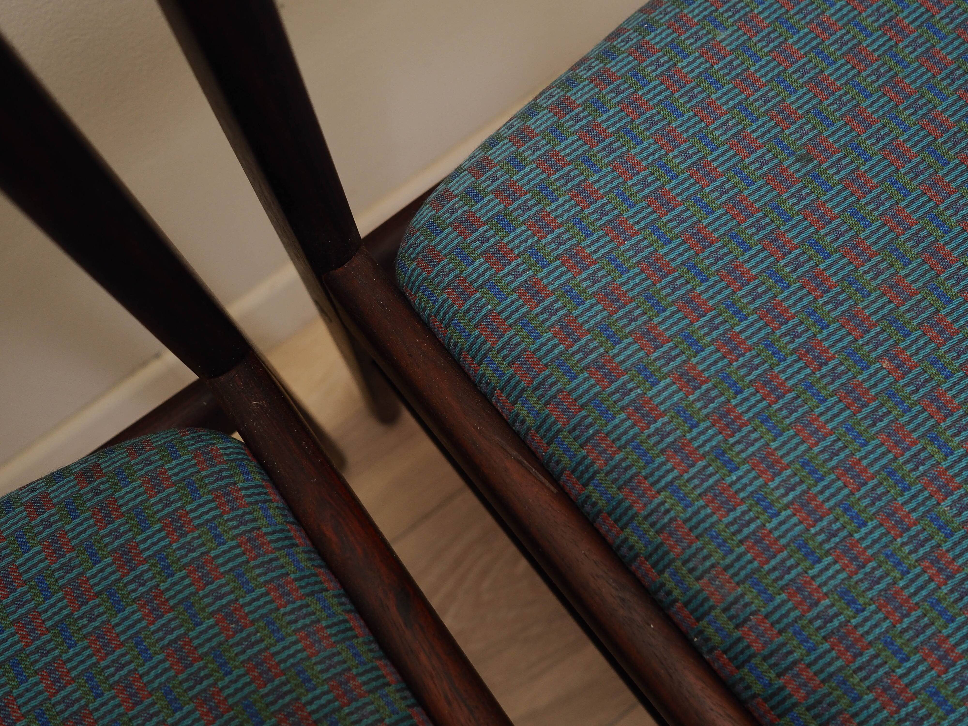Set of three rosewood chairs, Danish design, 1970s, production: Denmark