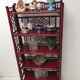 Vintage bamboo and rattan folding shelf