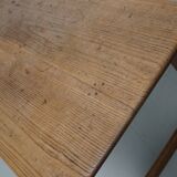 Grande table à manger rustique française du XIXe siècle en orme et chêne