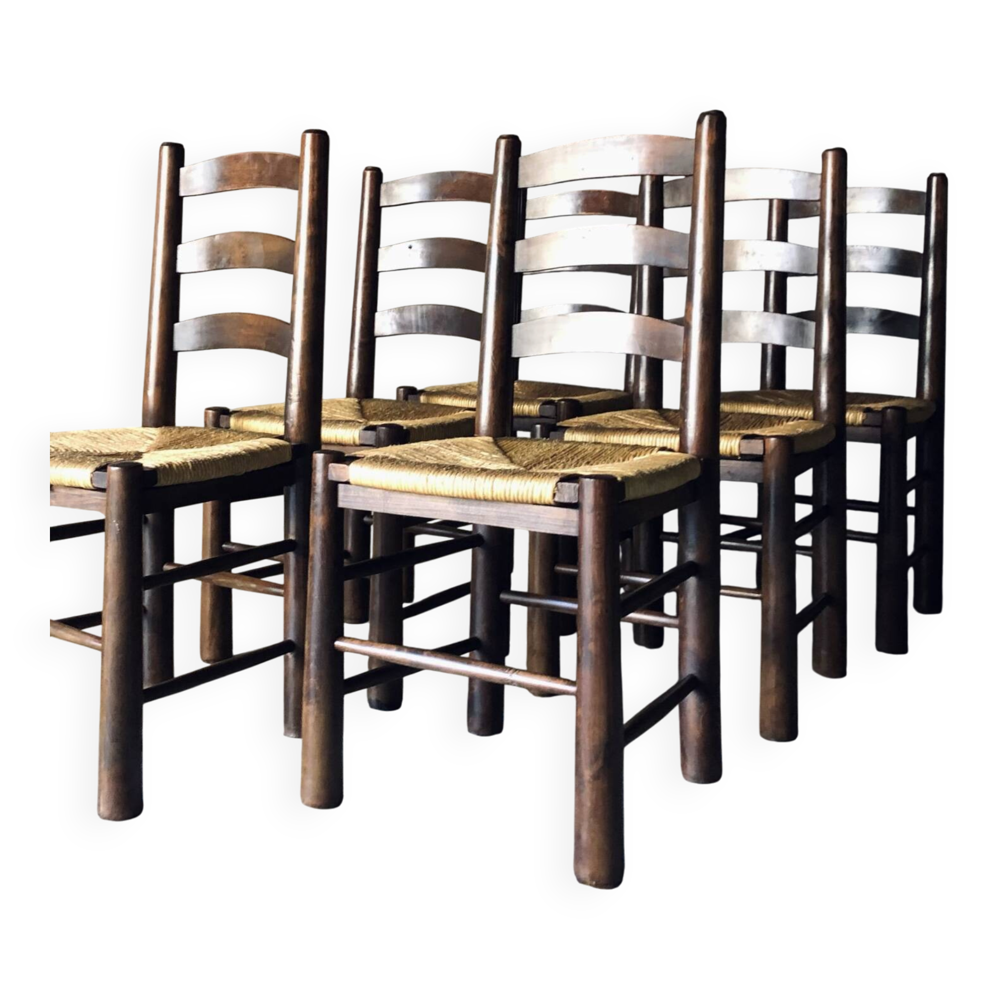 Set of 6 chairs in Brutalist style / Georges Robert