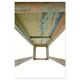 Solid wood coffee table with blue patina