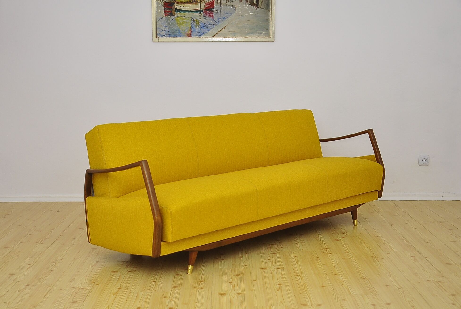Daybed Sofa with fold-out function, 1950s