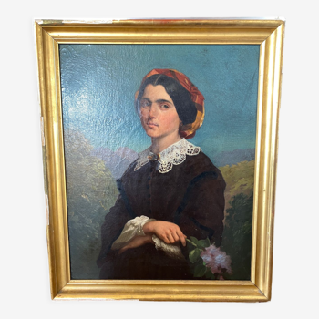 Portrait école du XIXeme siècle