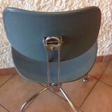 Chaise pivotante en métal chromé style industriel / vintage années 50-60