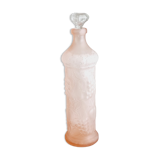 Pink frosted glass bottle, empoli italy