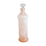 Pink frosted glass bottle, empoli italy