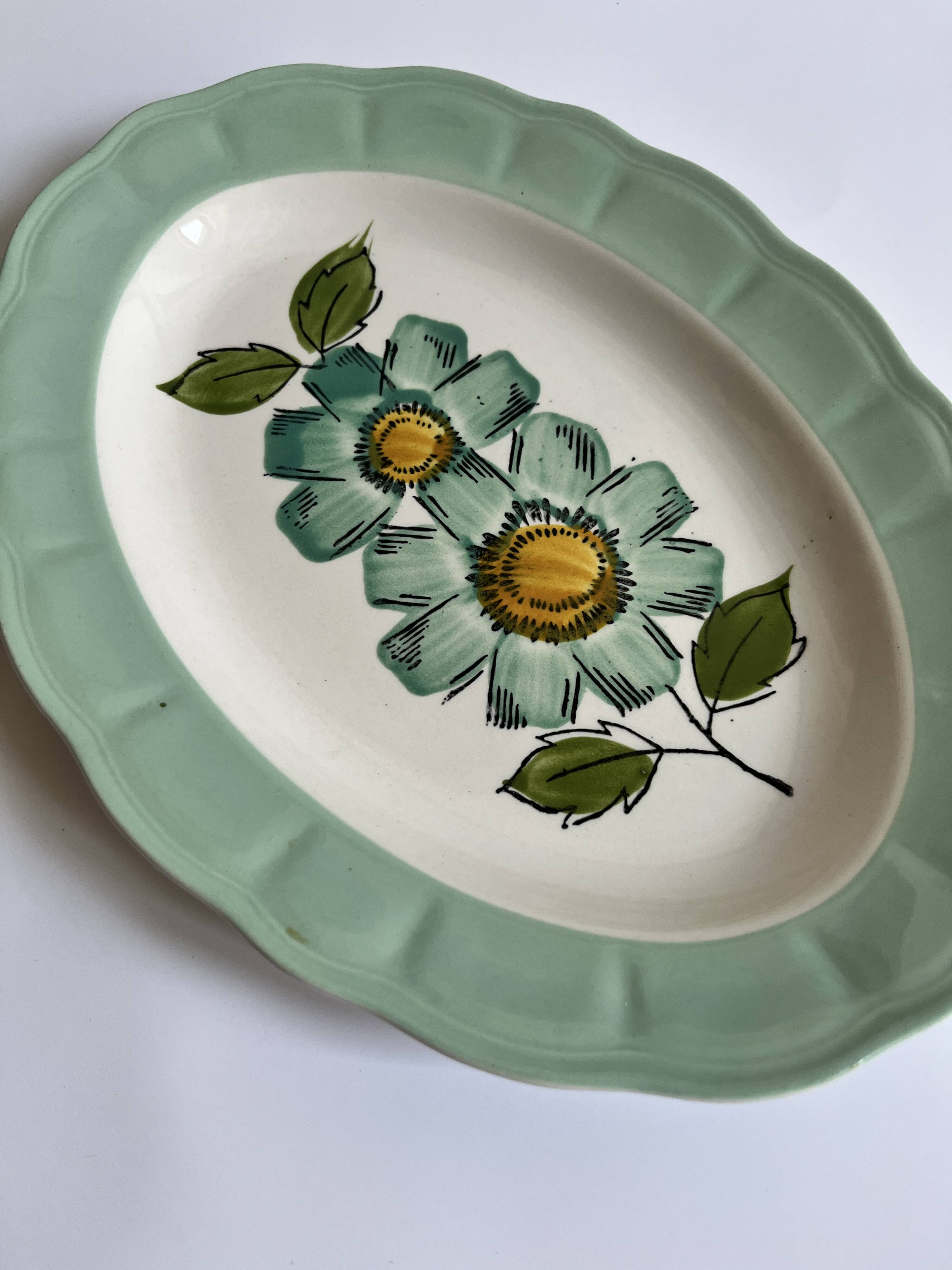 Japanese ceramic oval plate