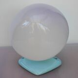 Large mid-century modern pale blue bathroom sconce from Ifö, Sweden