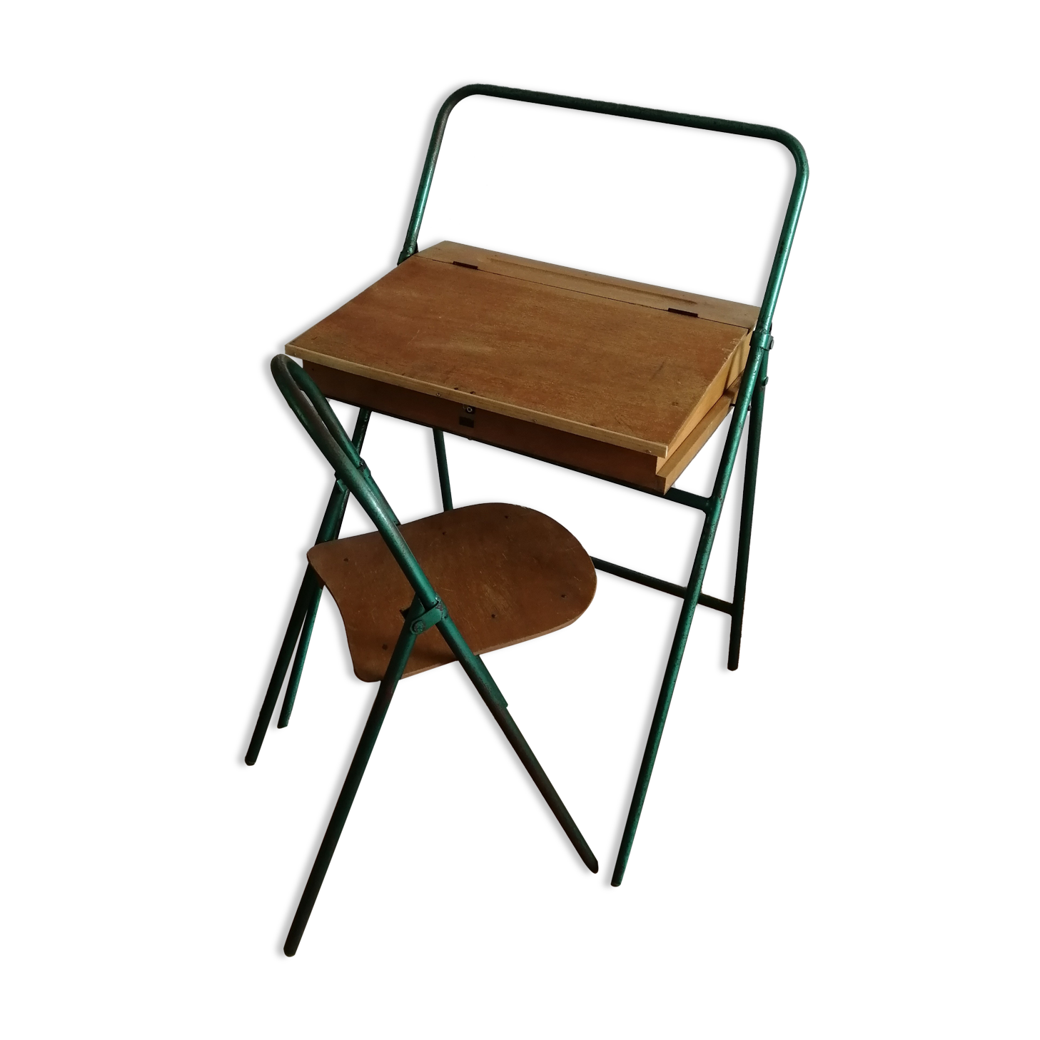 Foldable child desk 50s/60s and its chair