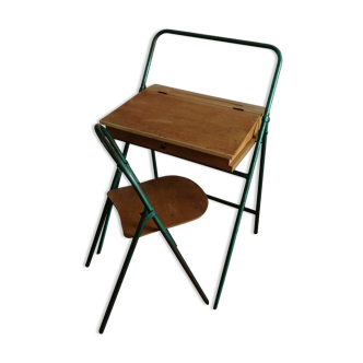 Foldable child desk 50s/60s and its chair