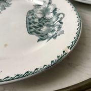 set of 4 flat plates Terre de Fer Saint-Amand model "Cartels" XIXth