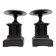 Antique French black marble cassoulets gilt decor pedestals neoclassical pair, 1900s