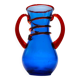 Vintage Late 20th Century Murano Glass Vase - Cobalt Blue and Red