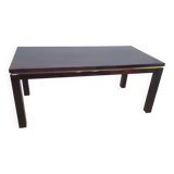 Table à manger italienne en cuir de chèvre par Aldo Tura, années 1970
