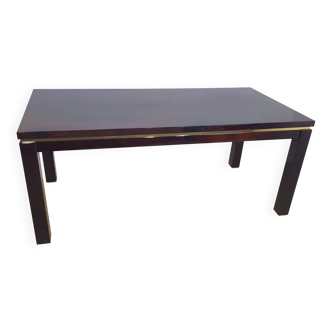 Table à manger italienne en cuir de chèvre par Aldo Tura, années 1970