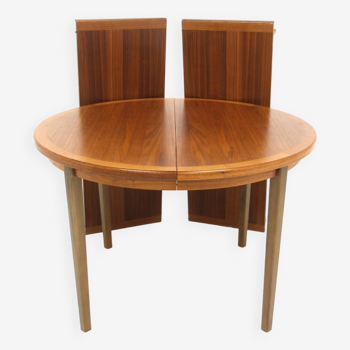 Scandinavian walnut dining table, Sweden, 1960s