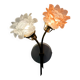 Double wall light with pink and white flower tulips brass LAMP-7103