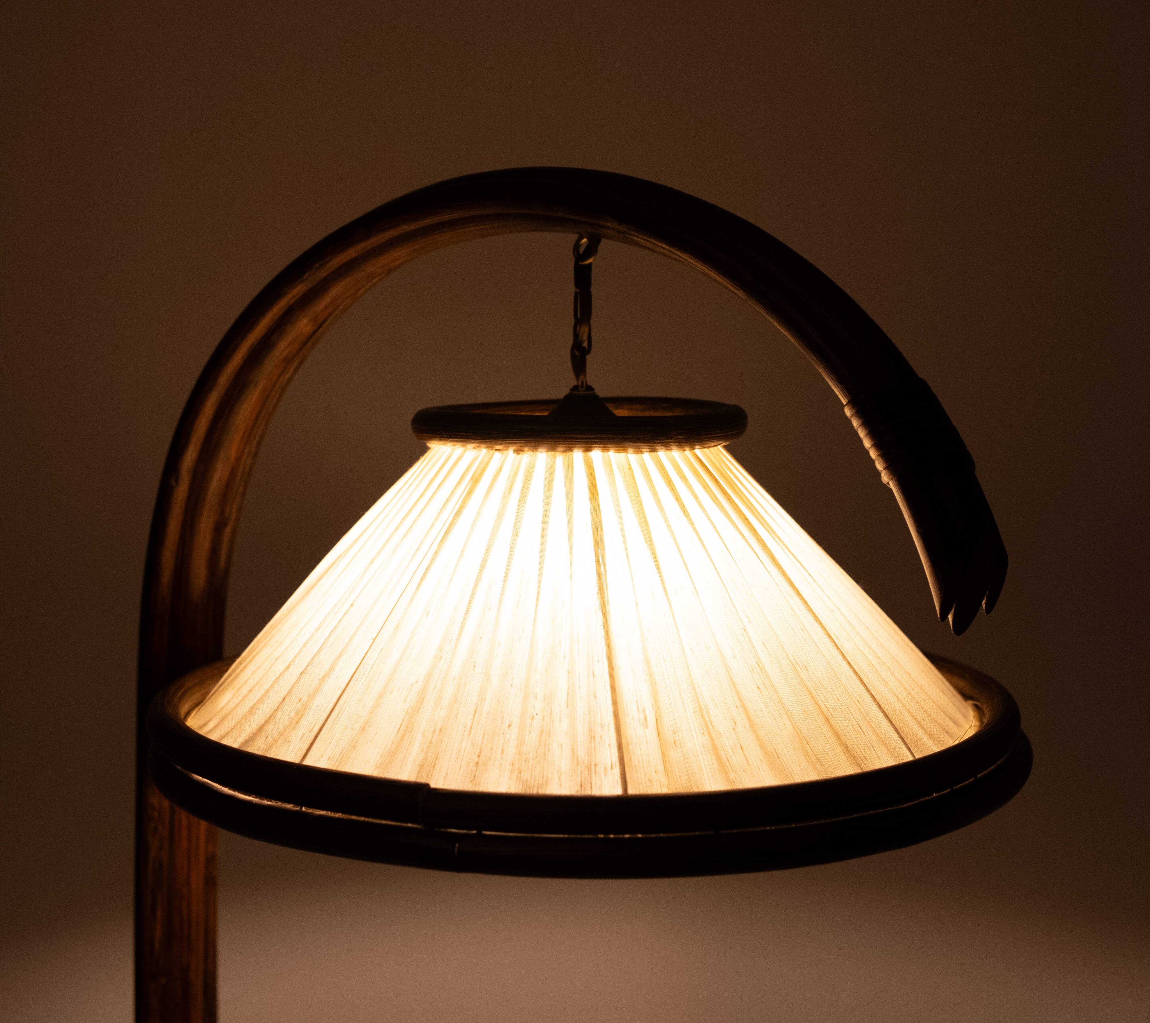 Fantastic Rattan Floor lamp and table 1970s