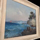 Oil on canvas, coastal landscape