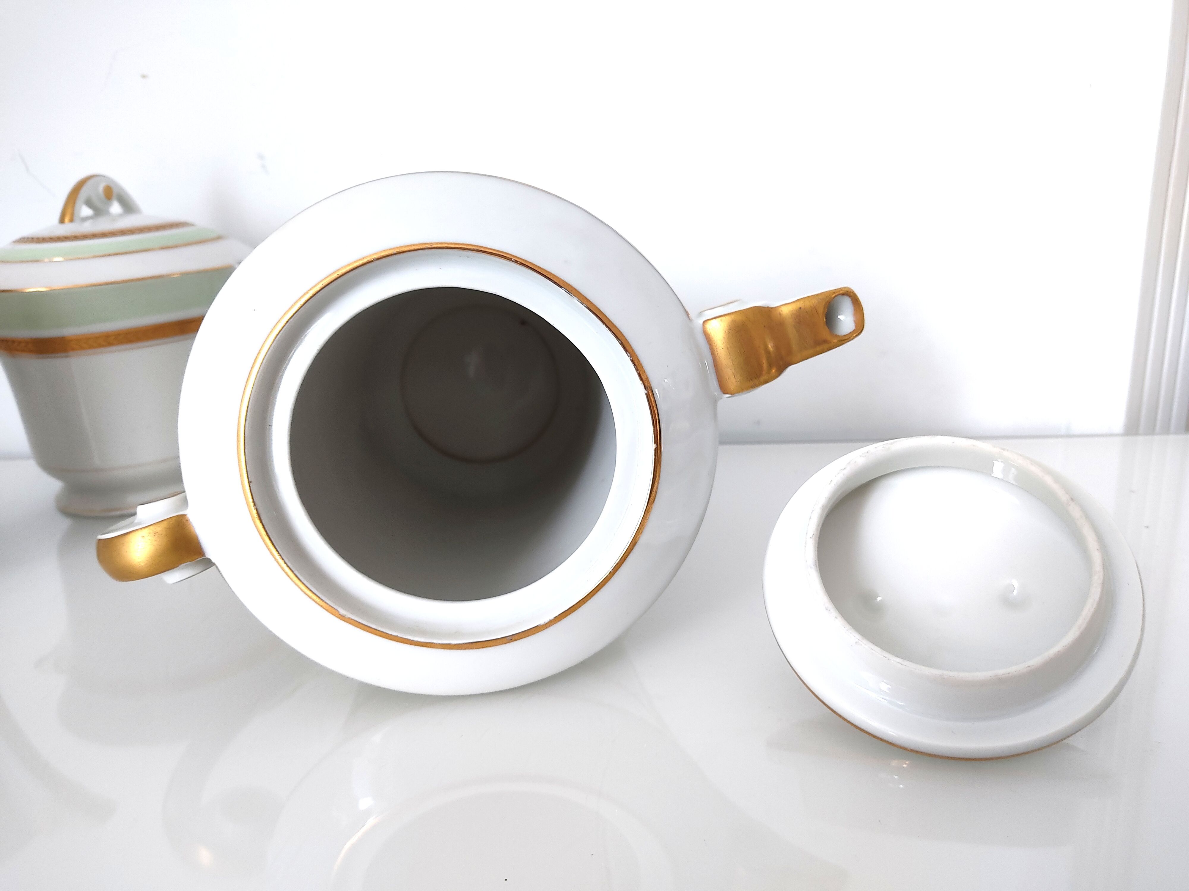 Coffee maker, milk jug and sugar jar porcelain JL&Cie Limoges