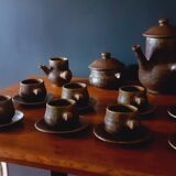 Vintage stoneware coffee set from the 60s, Maine Sars Pottery