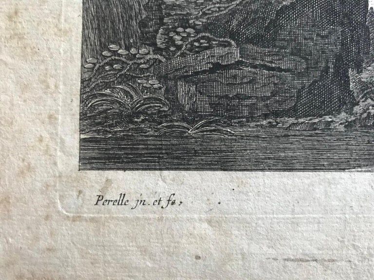 Nicolas Perrelle, Christ speaking to the shepherds, engraving, seventeenth century