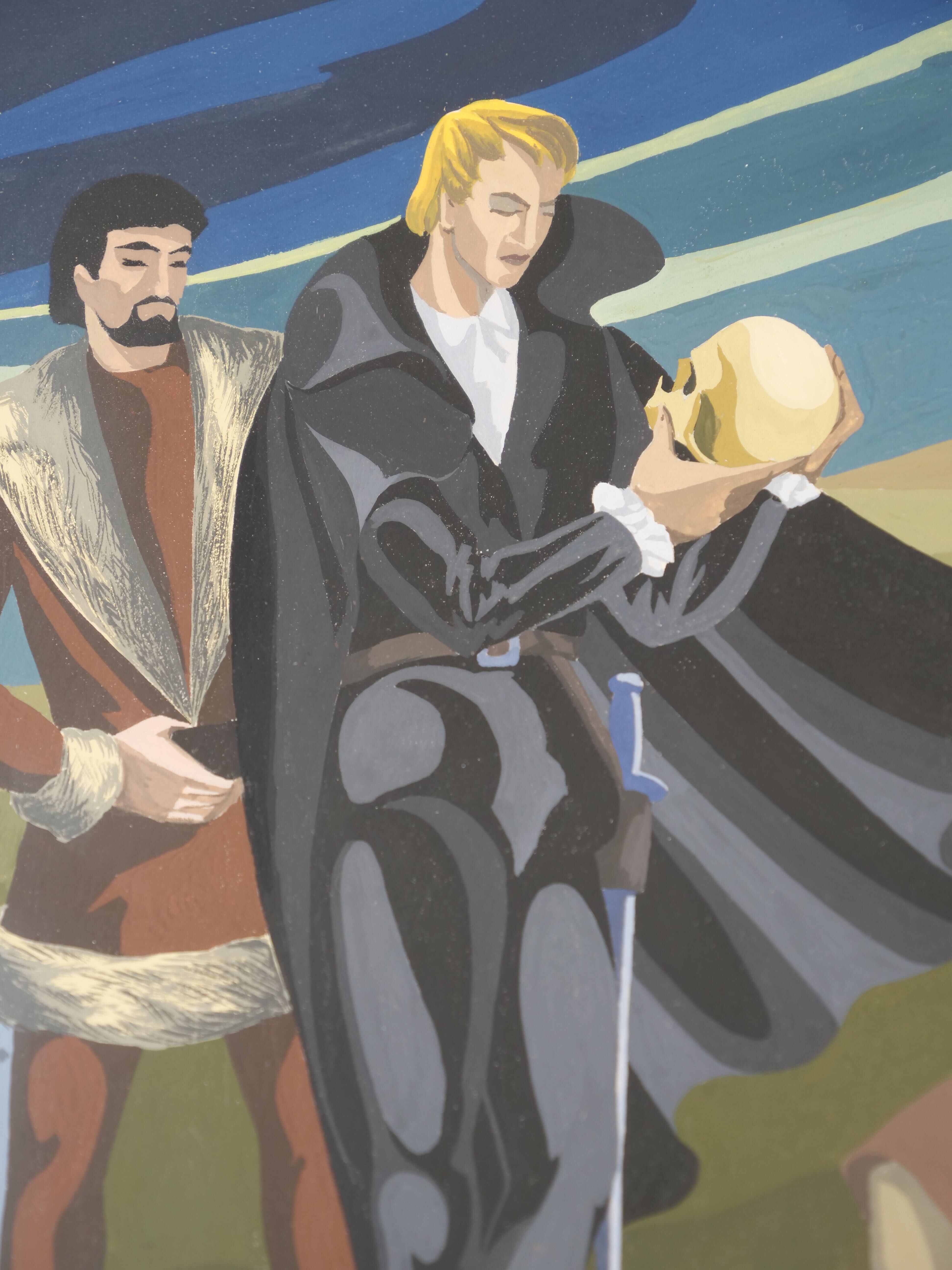 Gouache illustration art dramatiques signée Masqueliez 1956