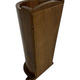 Vintage dark oak umbrella stand basket storage design 60s minimalist design