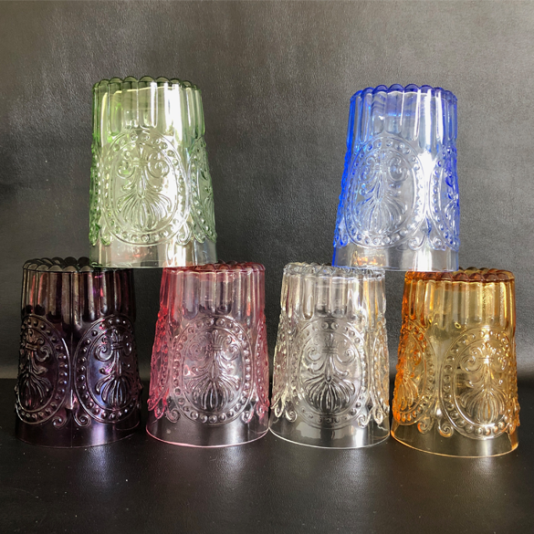 12 old mold glass glasses