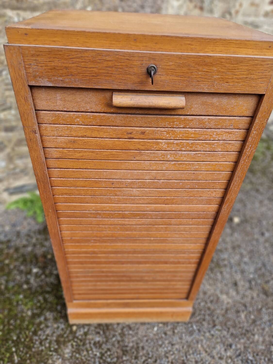 50s/60s curtain filing cabinet