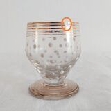 Ensemble de 5 petits verres pois en émail blanc