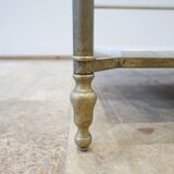 Table basse en laiton et marbre blanc des années 70