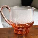Art Deco pink glass pitcher