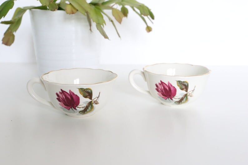 2-cup Gien opaque porcelain set, Chambord pattern
