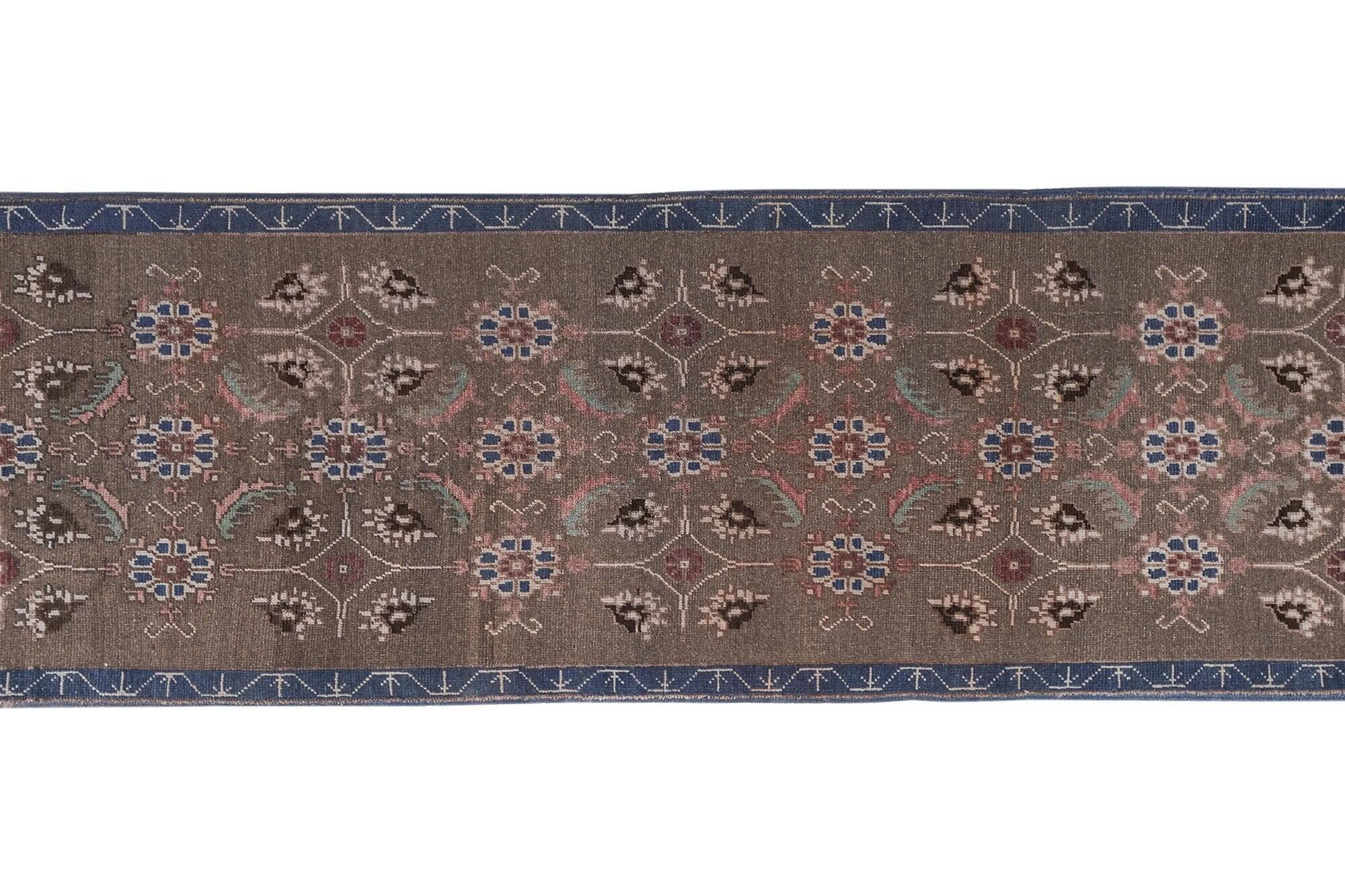 Vintage Turkish hallway rug 79x230 cm