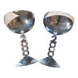 Large Arques crystal champagne glasses