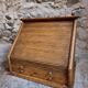 Antique French optician's table display cabinet – Walnut curtain display cabinet, early 1900s.