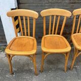(Lot) 5 stamped Lutherma chairs (light oak)