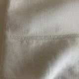 19th century XXL sheet in linen thread embroidered with polka dots Width 260cm