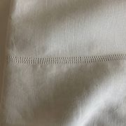 19th-century XXL linen fabric embroidered with polka dots, width 260cm.