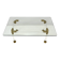 Mid-Century Lucite and Brass Italian Coffee Table with Snake Head Details