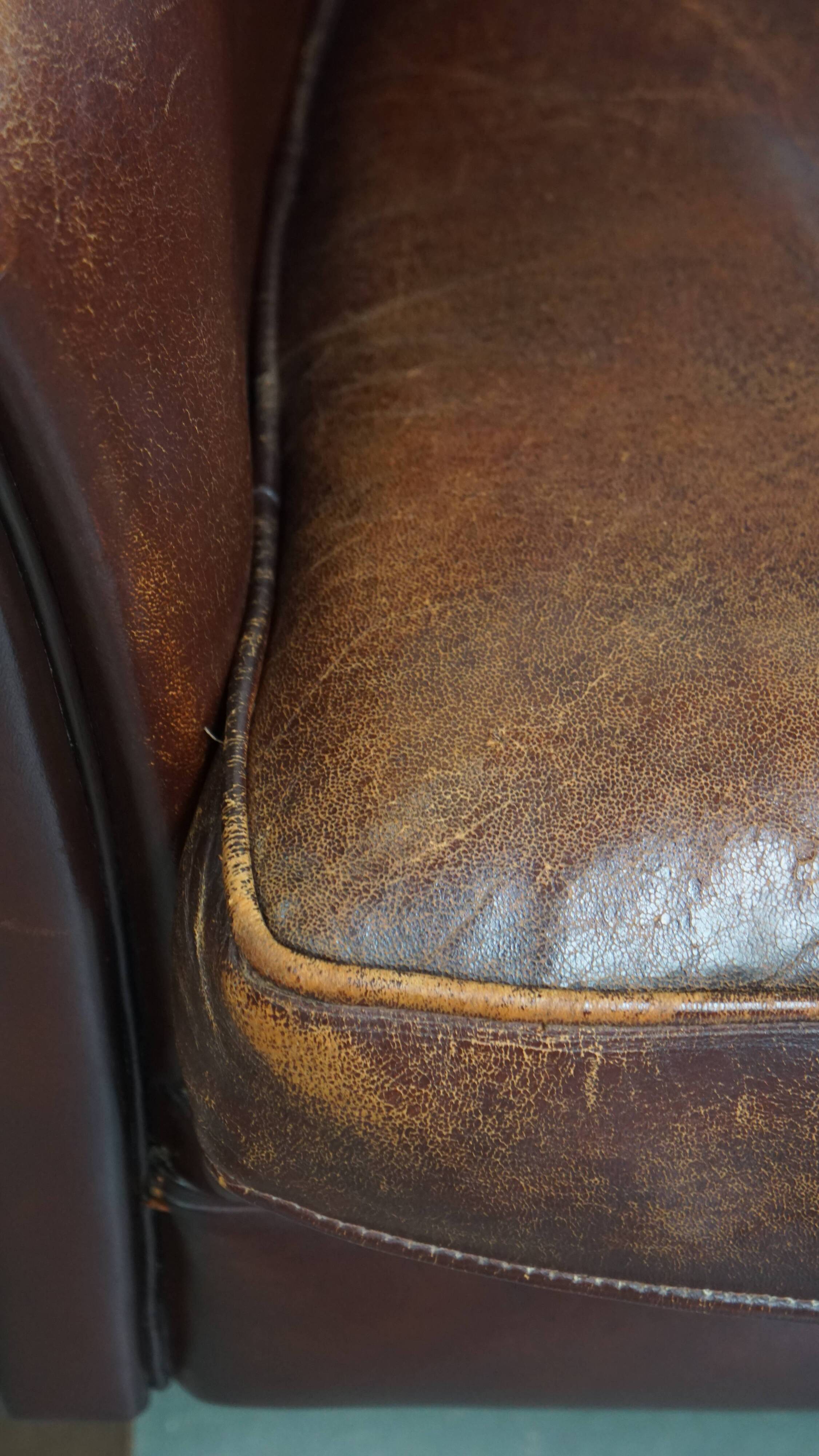 Sheepskin Leather Wingback Chair