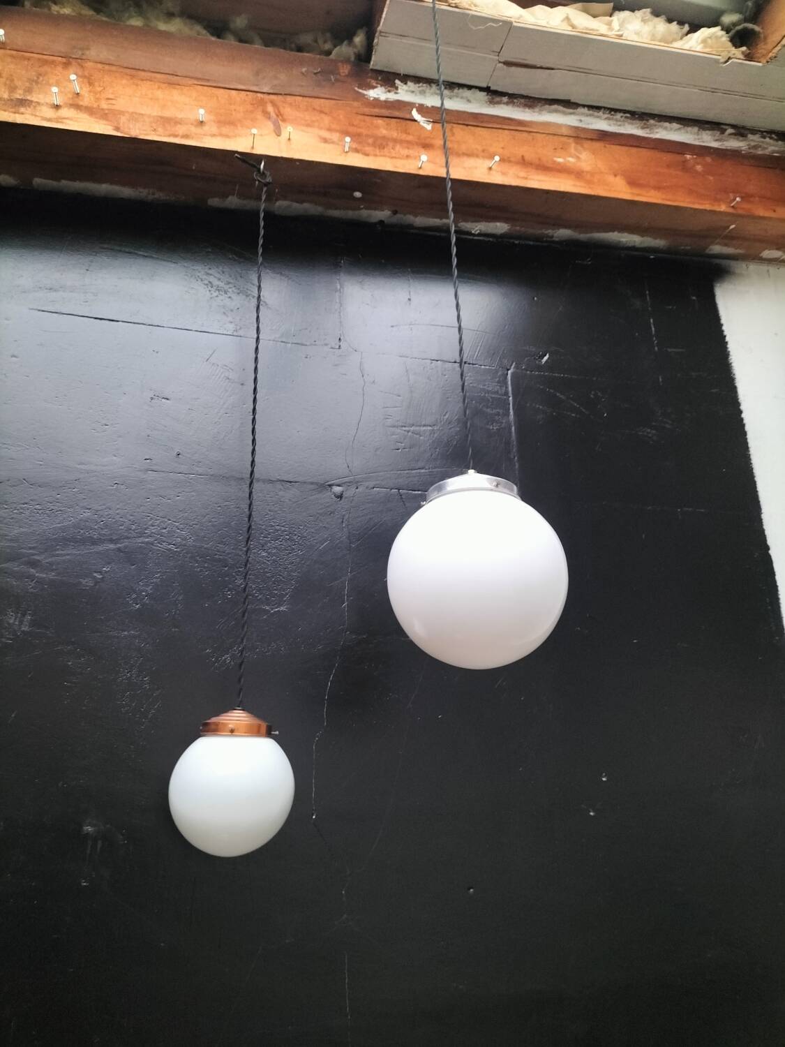 Opaline glass ball pendant lights