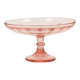 Bol à fruits haut Art Déco rose en verre dépression 28 cm