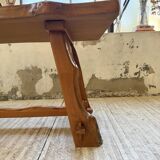 Aranjou farmhouse table in blond elm, 1950s