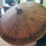 Asian paper and rattan umbrella