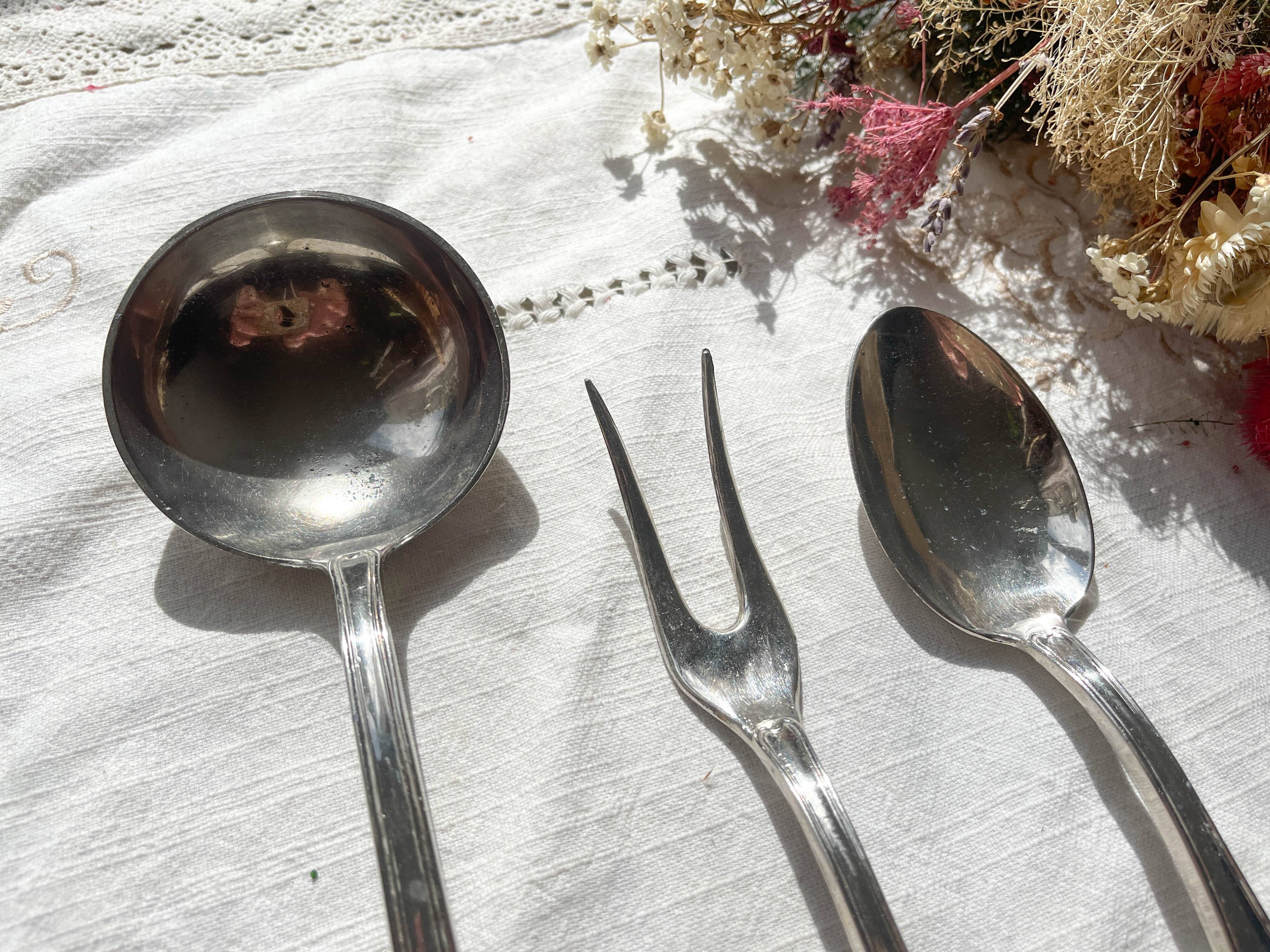 Vintage Rocaille style serving cutlery