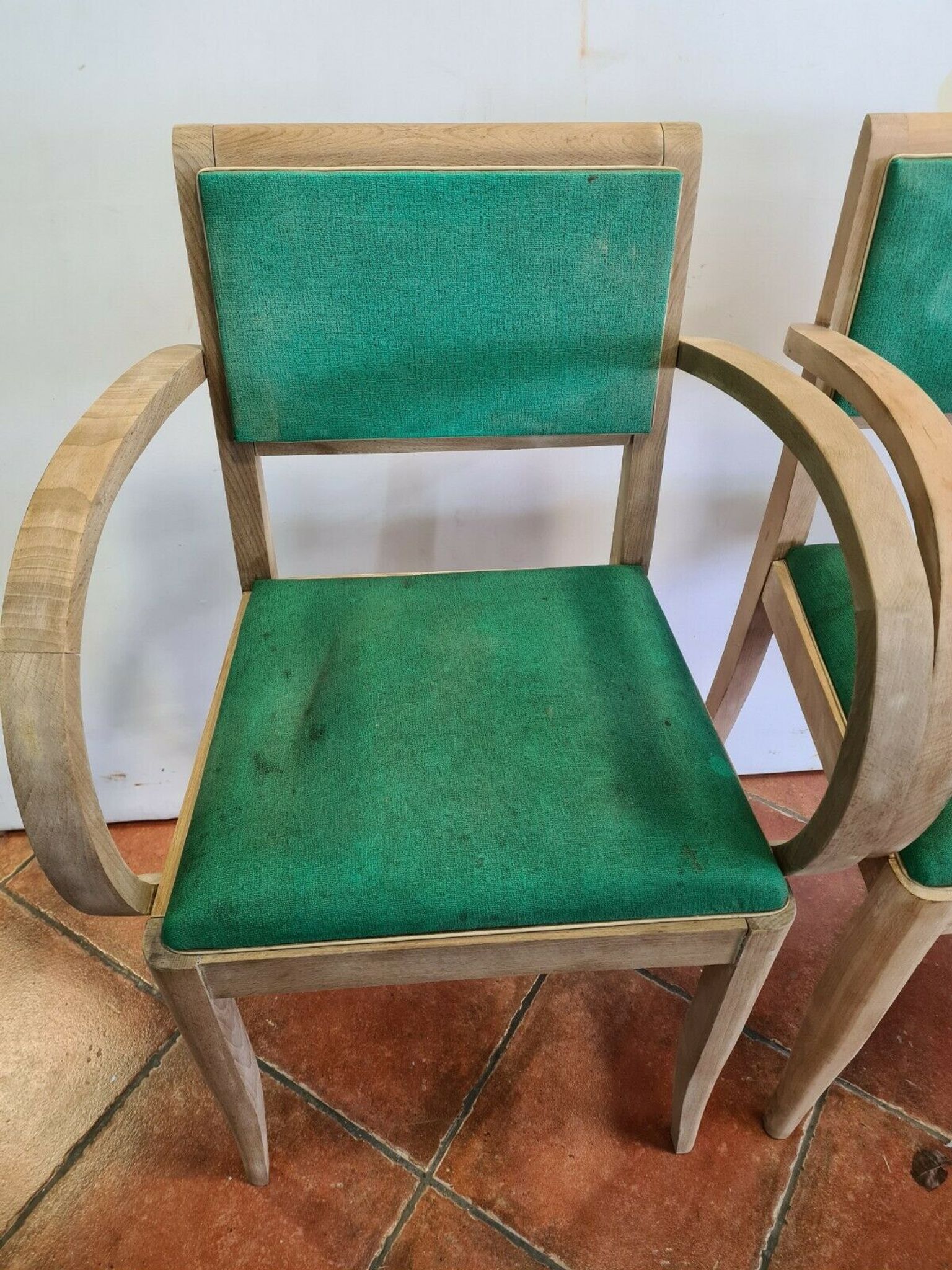 Paire de fauteuils bridges en hêtre