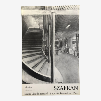Affiche originale  de sam szafran, galerie claude bernard, 1974