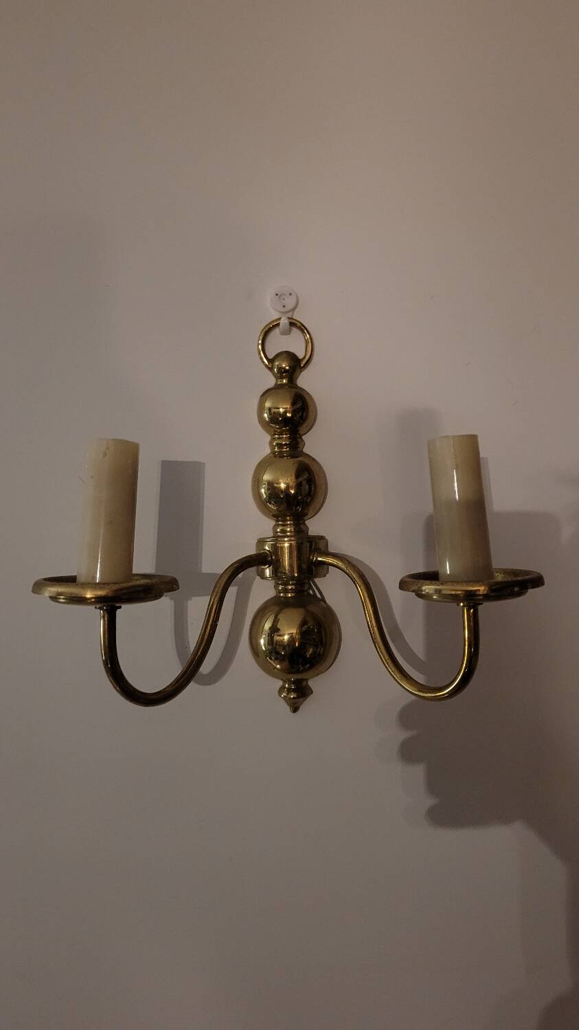Pair of brass wall lights